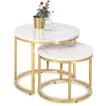 Zestaw Stolików SOFI Marmur Złoty