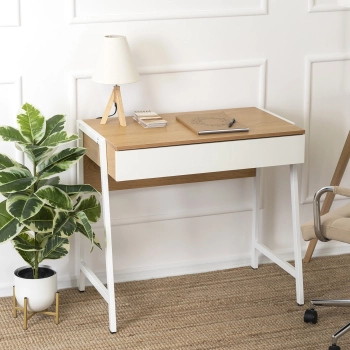 Biurko COMFORT 84 cm Dąb/Białe