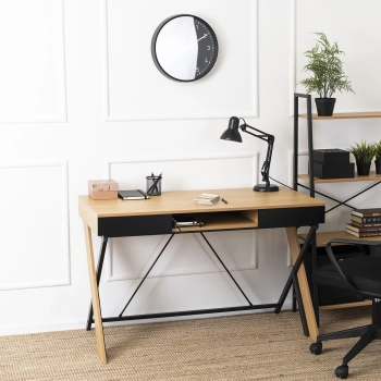 Biurko BLUES 120 cm Dąb złoty/Czarne