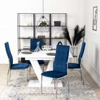 Krzesło MILO Granatowe Welurowe
