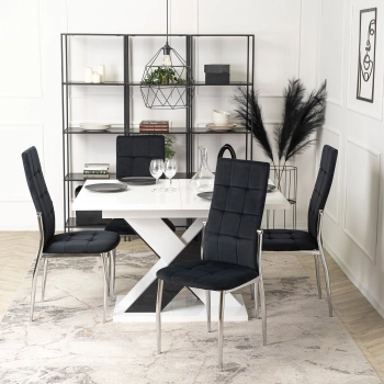 Krzesło MILO Czarne Welurowe