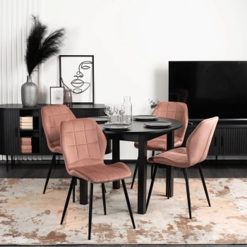 Krzesło IRYS Różowe Welurowe