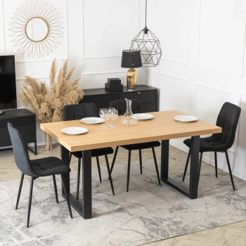 Stół rozkładany BULLET 160-260 cm Dąb Złoty/Czarny