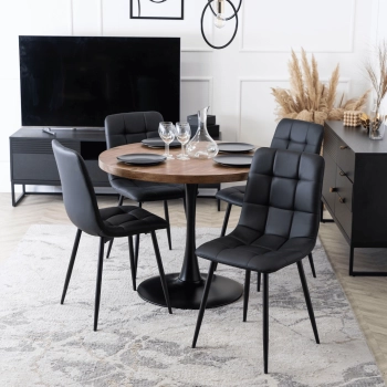 Stół ROTERDAM 100 cm Dąb Rustykalny/Czarny