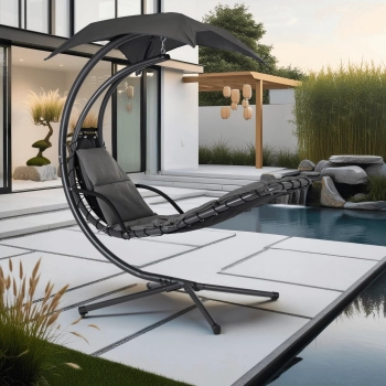 Huśtawka Ogrodowa Fotel Wiszący Szary