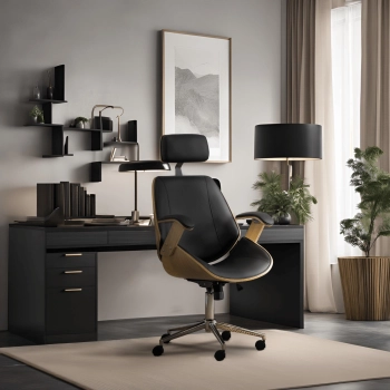 Fotel CALGARY Ekoskóra Dąb złoty/Czarny