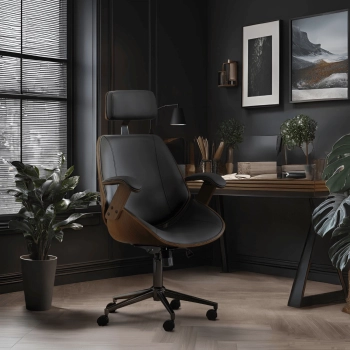 Fotel CALGARY Ekoskóra Orzech/Czarny