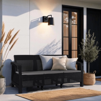 Sofa Ogrodowa OKACPERA Technorattan Czarna