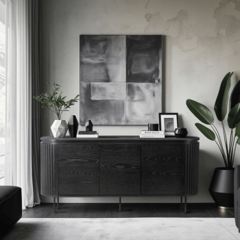 Komoda Trzydrzwiowa BECK 160 cm Czarna