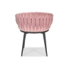 Krzesło glamour plecione ROSA - czarno-pudrowy róż