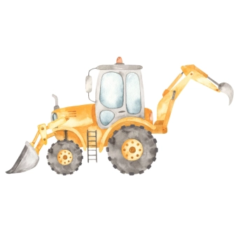 Łóżko podwójne LUK 160x80 Żółta koparka