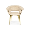 Designerskie krzesło glamour IRIS LUX - beżowe