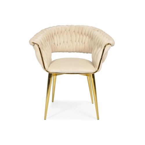 Designerskie krzesło glamour IRIS LUX - beżowe