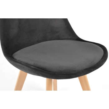 Krzesło welurowe Bolonia Lux - czarne