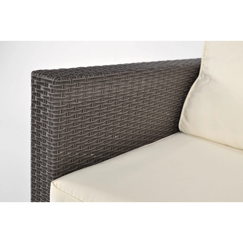 Sofa ogrodowa 2-osobowa z technorattanu MALAGA - brązowa
