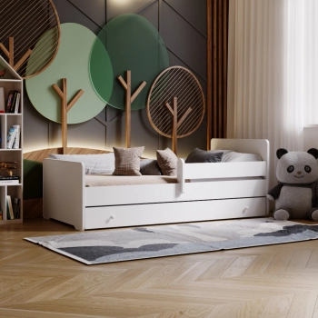 Łożko dziecięce MAX z szufladą i barierką 160x80
