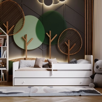 Łożko dziecięce MAX z szufladą i barierką 160x80