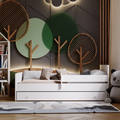 Łożko dziecięce MAX z szufladą i barierką 160x80