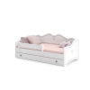 Łożko dziecięce EMMA z szufladą i barierką 180x80 szary