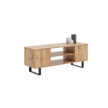 Szafka RTV 135 cm loft dąb craft złoty