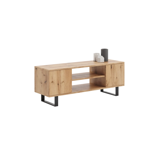Szafka RTV 135 cm loft dąb craft złoty