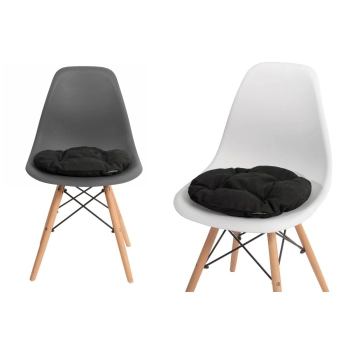 Poduszka okrągła na krzesło OFELIA 36 cm - czarna