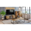 Szafka RTV 135 cm loft dąb craft złoty - lamele
