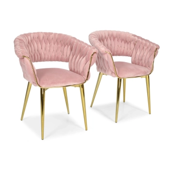 Fotel krzesło glamour IRIS LUX - pudrowy róż