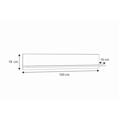 Półka  Shelf 100 cm dąb craft złoty