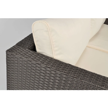Sofa ogrodowa 2-osobowa z technorattanu MALAGA - brązowa
