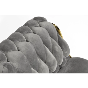 Krzesło glamour plecione IRIS LUX - szare