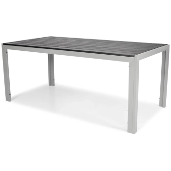 Duży stół ogrodowy dla 8 osób z aluminium MODENA 180 - srebrno-czarny