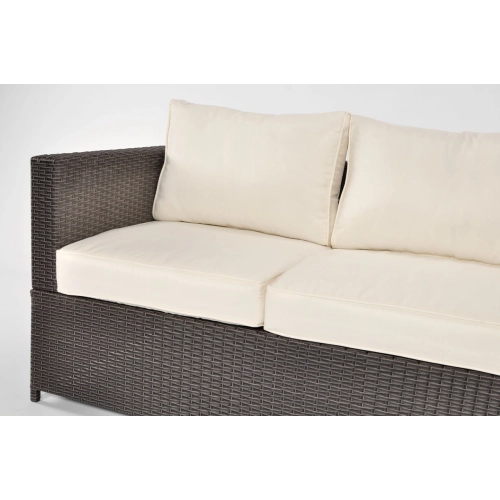Sofa ogrodowa 3-osobowa z technorattanu MALAGA - brązowa
