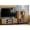 Szafka RTV 155 cm loft dąb craft złoty - lamele