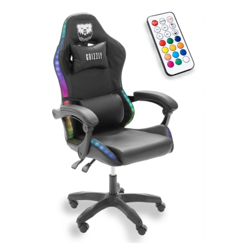 Fotel Gamingowy Grizzly RGB - Czarny