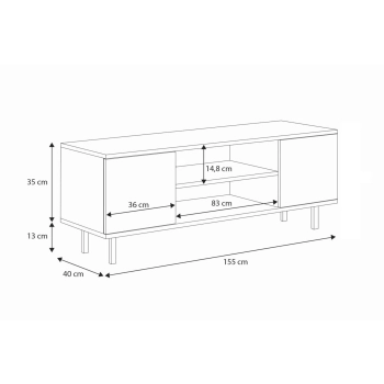 Szafka RTV 155 cm Loft Kaszmir