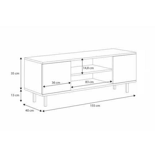 Szafka RTV 155 cm Loft Kaszmir