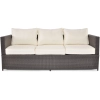 Sofa ogrodowa 3-osobowa z technorattanu MALAGA - brązowa
