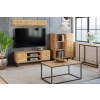 Szafka RTV 135 cm loft dąb craft złoty