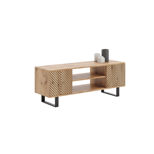 Szafka RTV 155 cm loft dąb craft złoty - jodełka