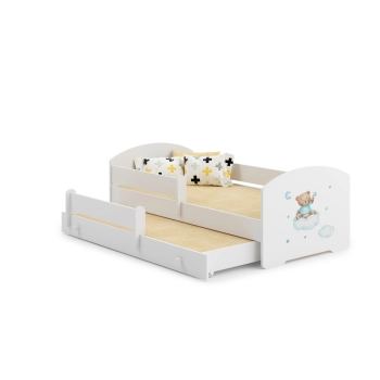 Łóżko podwójne LUK 160x80 Niebieski Miś