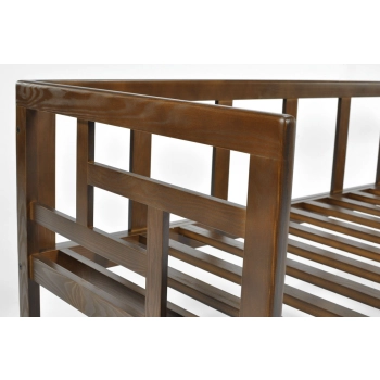 Sofa ogrodowa drewniana 3-osobowa EDEN ciemny brąz/beż