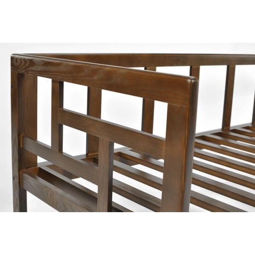 Sofa ogrodowa drewniana 3-osobowa EDEN ciemny brąz/beż