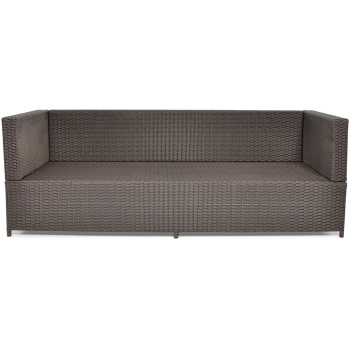 Sofa ogrodowa 3-osobowa z technorattanu MALAGA - brązowa