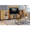 Szafka RTV 155 cm loft dąb craft złoty - lamele