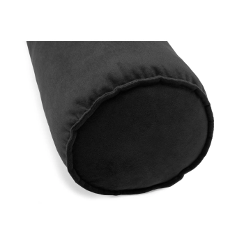 Welurowa poduszka dekoracyjna 50 cm wałek - czarny