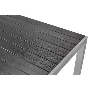 Duży stół ogrodowy dla 8 osób z aluminium MODENA 180 - srebrno-czarny