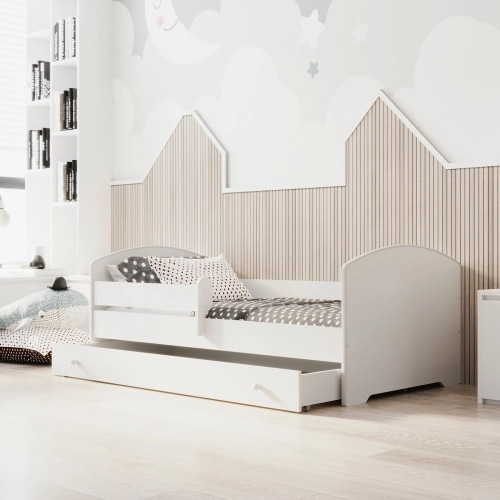 Łożko dziecięce LUK z szufladą i barierką 180x80
