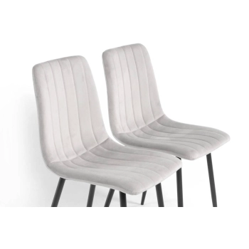 Krzesło welurowe SOFIA - szare