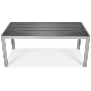Duży stół ogrodowy dla 8 osób z aluminium MODENA 180 - srebrno-czarny